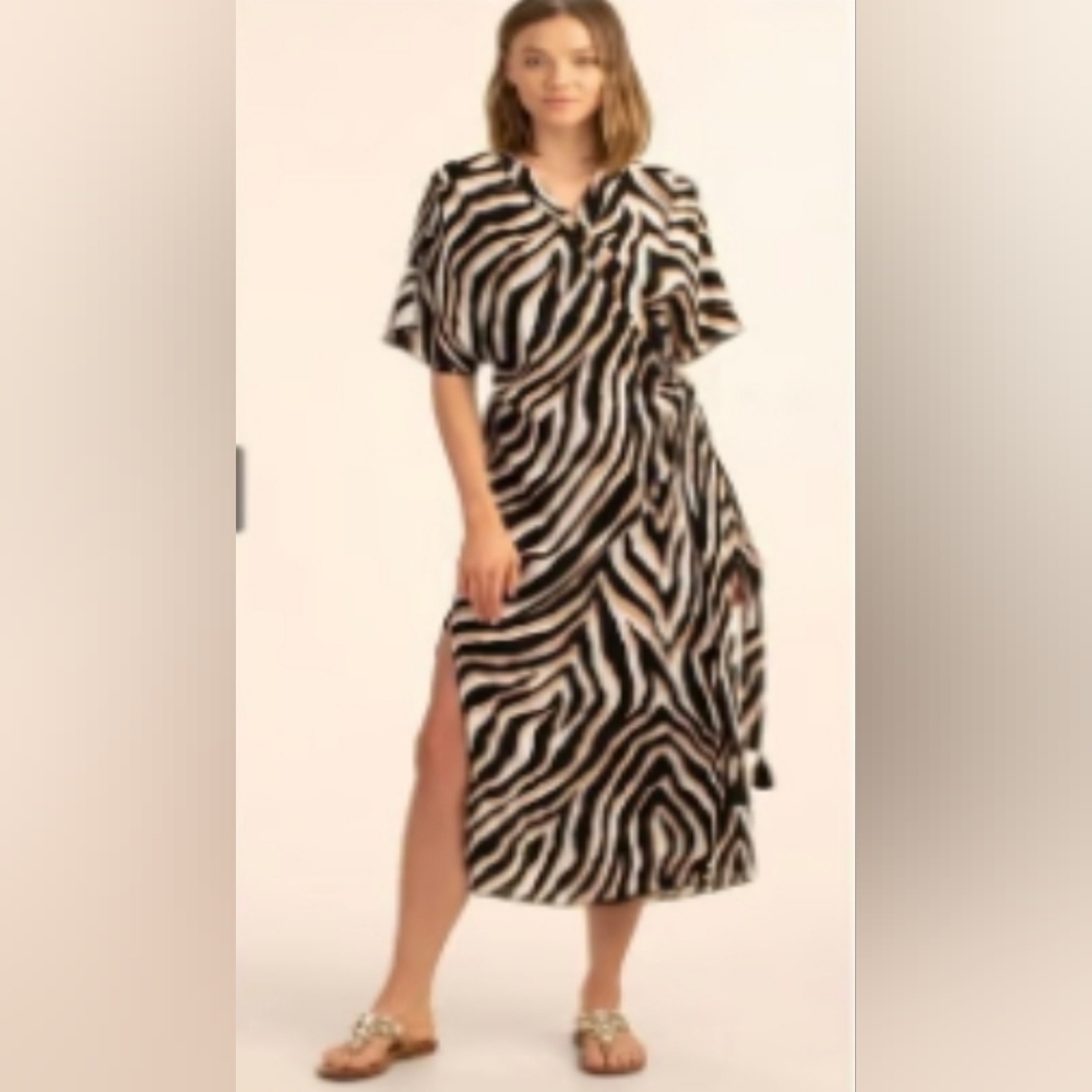 Trina Turk VIVANT MIDI WRAP DRESS COVER UP NWT XS